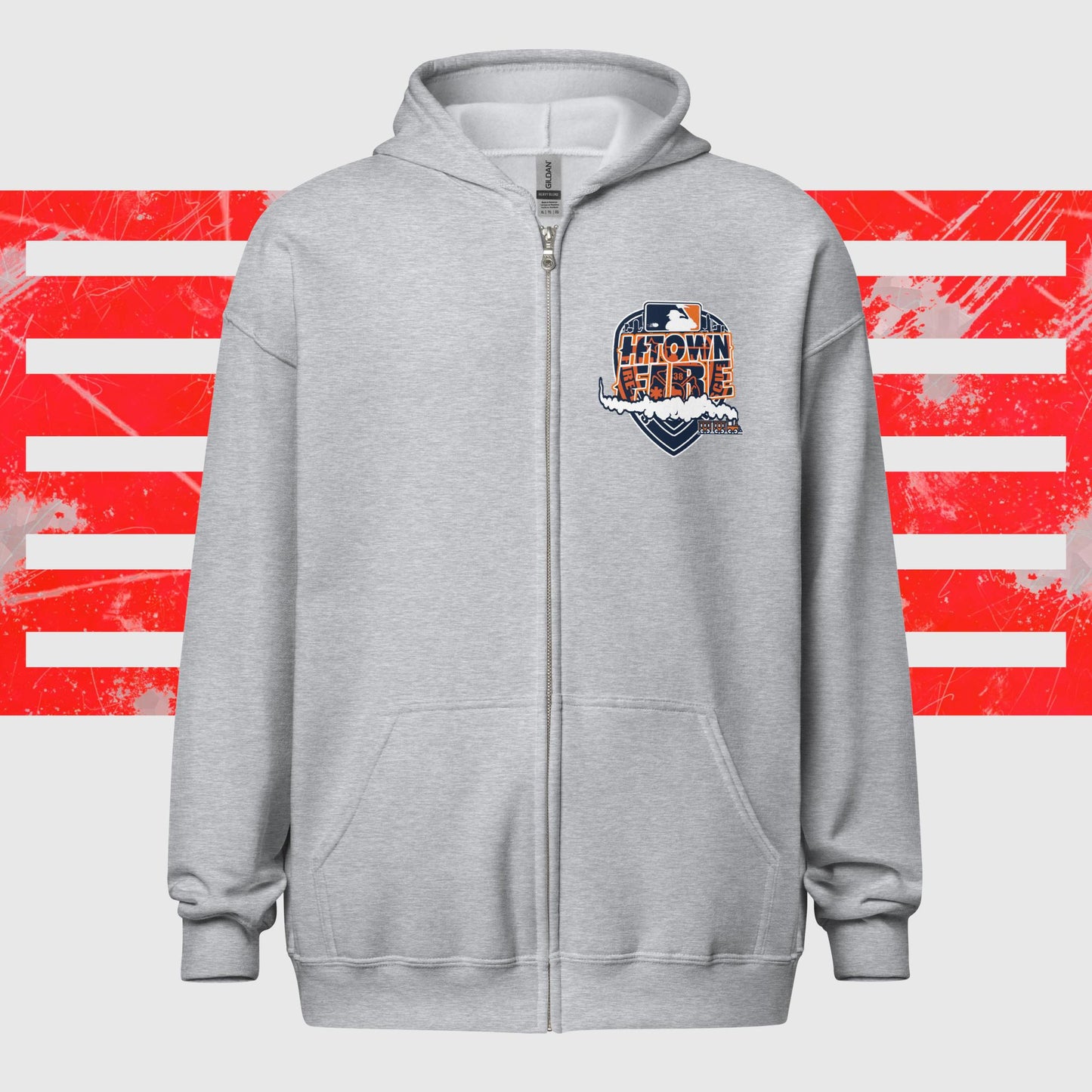 HTOWN FIRE MADE ASTROS THEMED Unisex heavy blend zip hoodie