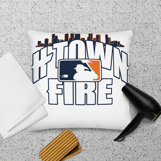 HTOWN FIRE MADE ASTROS THEMED Premium Pillow