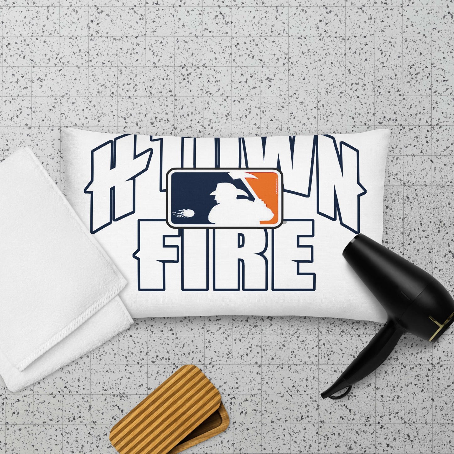 HTOWN FIRE MADE ASTROS THEMED Premium Pillow