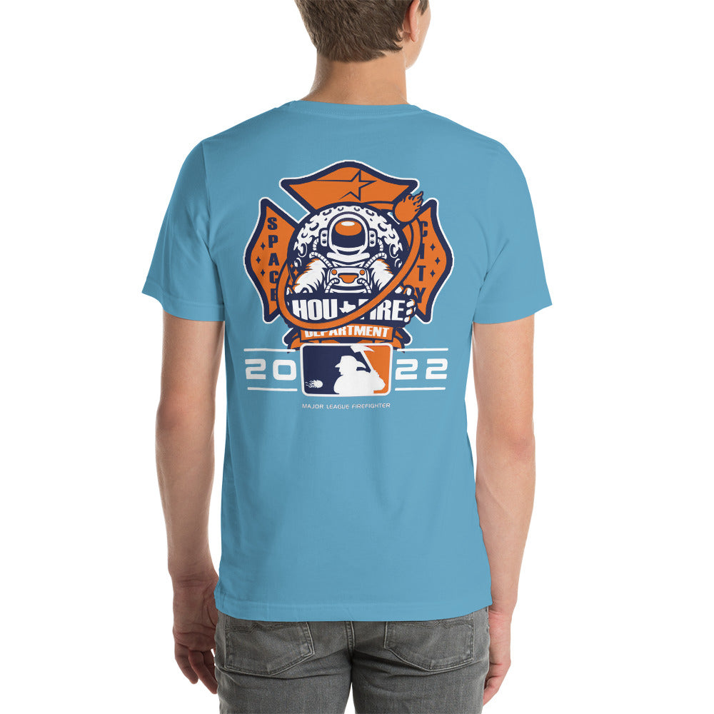 SPACE CITY HOUSTON FIREFIGHTER THEMED ASTROS SHIRT