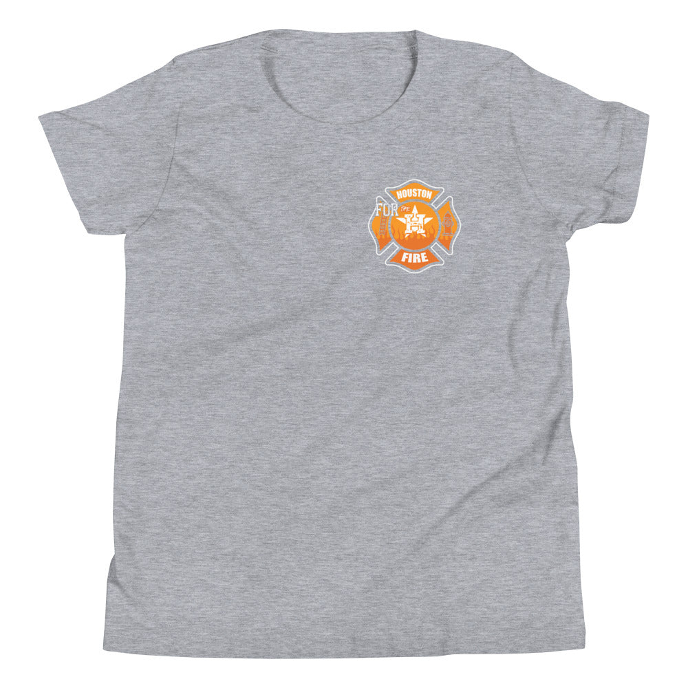 Houston fire baseball themed Youth Short Sleeve T-Shirt